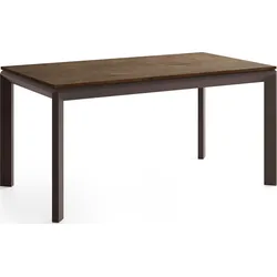 ESSTISCH Elan rechteckig ausziehbar verlängerbar mit Braunen Metallbeinen, Eiche Braun Rustikal 160-250/90/76 cm