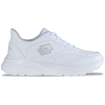 Sneaker LOTTO, Damen, Gr. 46, weiß, leuchtendesgrau, Synthetik, Textil, unifarben, Schuhe Sneaker, - in monochromer Farbgebung