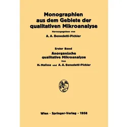 Anorganische Qualitative Mikroanalyse, Fachbücher von Hanns Malissa, Anton A. Benedetti-Pichler