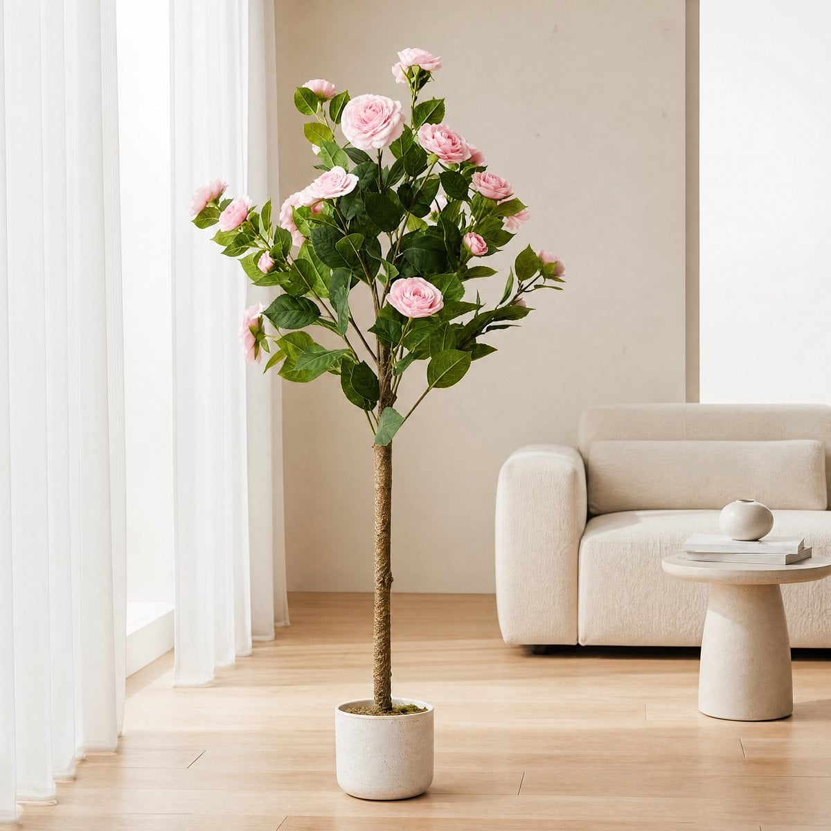 Triumpunpre Nep Camellia Bloemenboom 2 stuks - Realistische bloemen met lichtgewicht pot