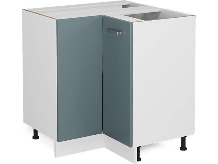 Eckschrank für Hausrat Vicco R-Line Blau-Grau 75.6 cm mit Tür, ohne Arbeitsplatte, Model 41991