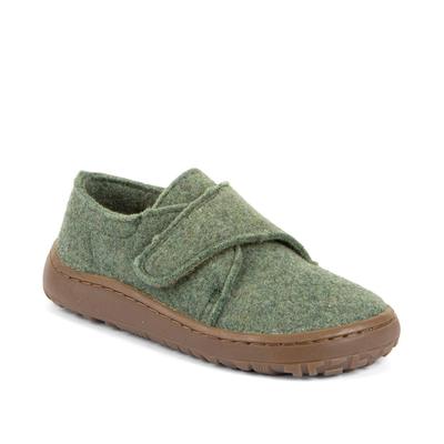 Hausschuh FRODDO "BAREFOOT WOOLY", Mädchen, Gr. 30, wärmend, grün, Wolle, Basic, Schuhe Hausschuh, barfoot Klettschuh für zu Hause, Kindergartenschuh mit Wollfutter