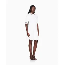 A|X Armani Exchange für Damen. XW001739AF13401U1003 Tailliertes Kleid weiß (XS), Lässig, Polyester, Kurzarm