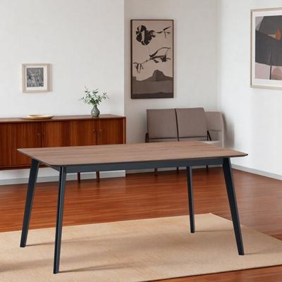 ZWYO HOSIMU "59"" Modern Rectangular Dining Table, MDF Kitchen Table with Rubberwood Legs for 4-6"