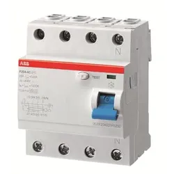 ABB FI-Schutzschalter F200, 4-polig, 100mA , 63A, Typ A/G - F204 A-63/0.1 TG