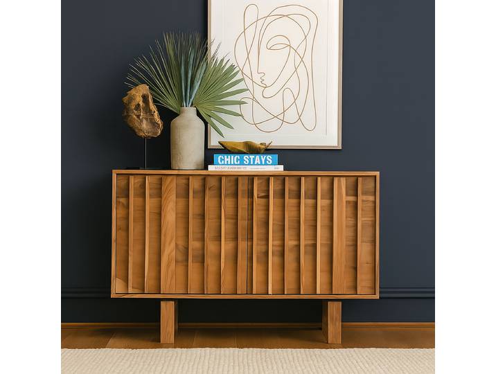 Massive Kommode 120 x 75 x 40cm Braun