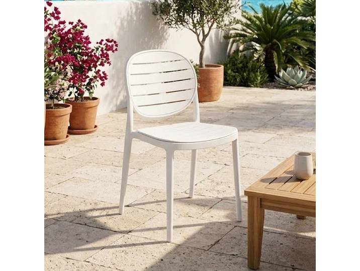 Chaise Contemporaine Blanche Intérieur/ Extérieur Empilable Mégane