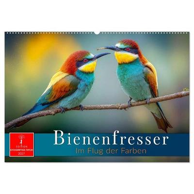 Bienenfresser - im Flug der Farben (Wandkalender 2027 DIN A2 quer), CALVENDO Monatskalender