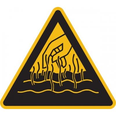 König Werbeanlagen Warnschild, Warnung vor heißen Flüssigkeiten und Dämpfen - praxisbewährt - 100 mm Folie selbstklebend