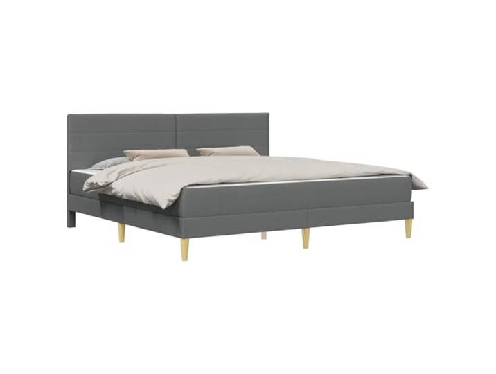 KKgypkn Bettgestell mit Matratze Dunkelgrau 180x200 cm Stoff – Modernes Doppelbett mit Schaumstoffmatratze, stabiles Sperrholzgestell, gemütliches Kopfteil, pflegeleicht