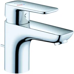 KLUDI PURE&STYLE Waschtisch-Einhandmischer, Auslaufhöhe 75mm, mit Metall Ablaufgarnitur, EcoPlus, 403880575WR4, Farbe: Chrom