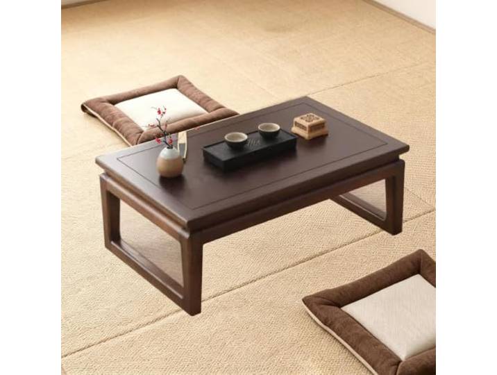 CFMAIF Japanischer Bodentisch, niedriger Couchtisch Teetisch für Meditation Massivholz Tatami für Wohnzimmer und Esszimmer, Sitzen, Altar, Erkerfenster, Teestube(90cm/35.4in)