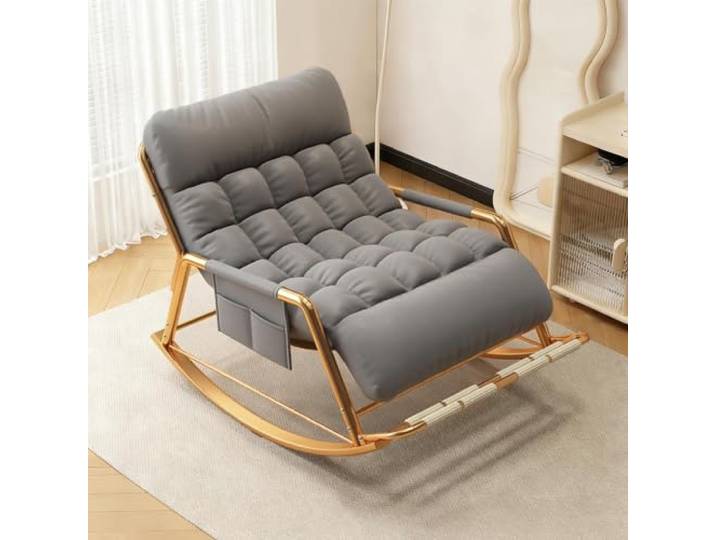 TINGMIAN Einzelsitz-/Doppelsitz-Schaukelstuhl Gepolsterter Lounge-Sessel Mit Seitentaschen Und Drehbarer Massagerolle,for Wohnzimmer, Schlafzimmer, Abnehmbares Kissen(F,Double Seat)