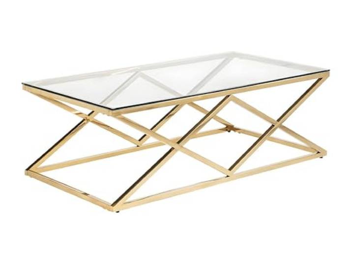 Vente-unique Pascal MORABITO-Couchtisch - Glas & Stahl - Goldfarben - Charlotte von Pascal MORABITO
