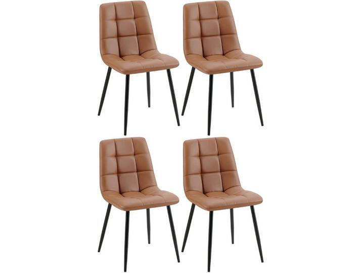 CLP Esszimmerstuhl Antibes (4er Set), Kunstlederbezug und Metallgestell
