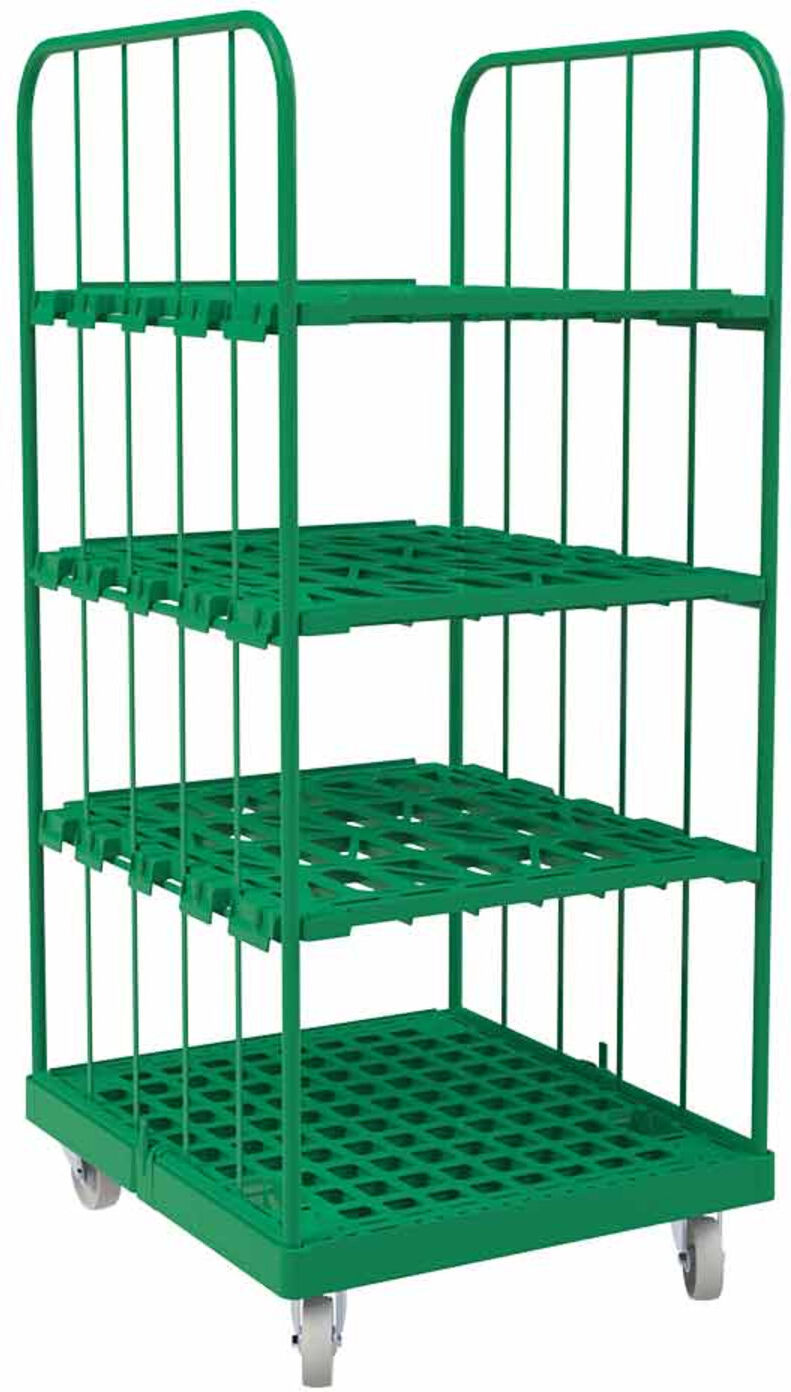 HMH rolltainer® 1450 KU Kunststoffboden 724 x 815 mm grün 2-seitig ; E. S. B. (KB2A602414506024S02101)