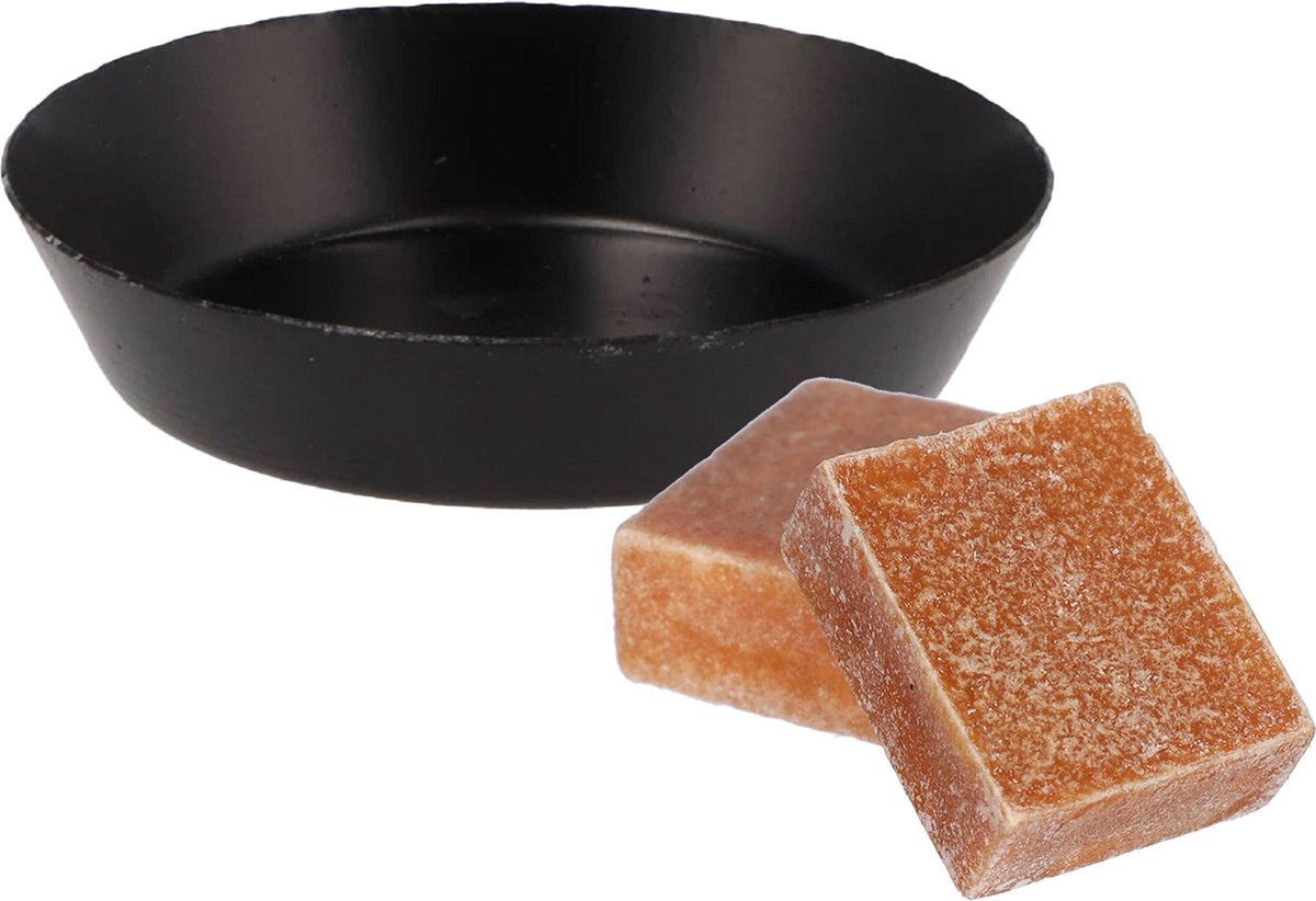 Cadeauset met amber geurblokjes en bijpassend schaaltje