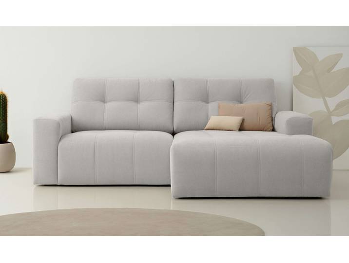 Ecksofa GOODPRODUCT Turnon, Lounge-sofa, Breite 221 cm , grau (light grau), B:221cm H:84cm T:153cm, 100% Polyester, Sofas, Ecksofa, Chenille, mit Knopf- und Doppelsteppung, elegantes Aussehen