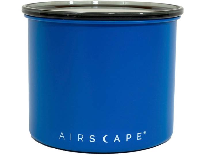 Vorratsdose AIRSCAPE Airscape , blau, B:12,1cm H:14cm L:12,1cm Ø:12,1cm, Edelstahl, Kunststoff, Lebensmittelaufbewahrungsbehälter, Vorratsdose, mit Ventil-Deckel, robuste Verarbeitung