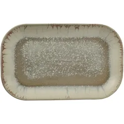 Bloomingville Servierplatte Heather braun, Steingut, 31 x 19 x 3 cm