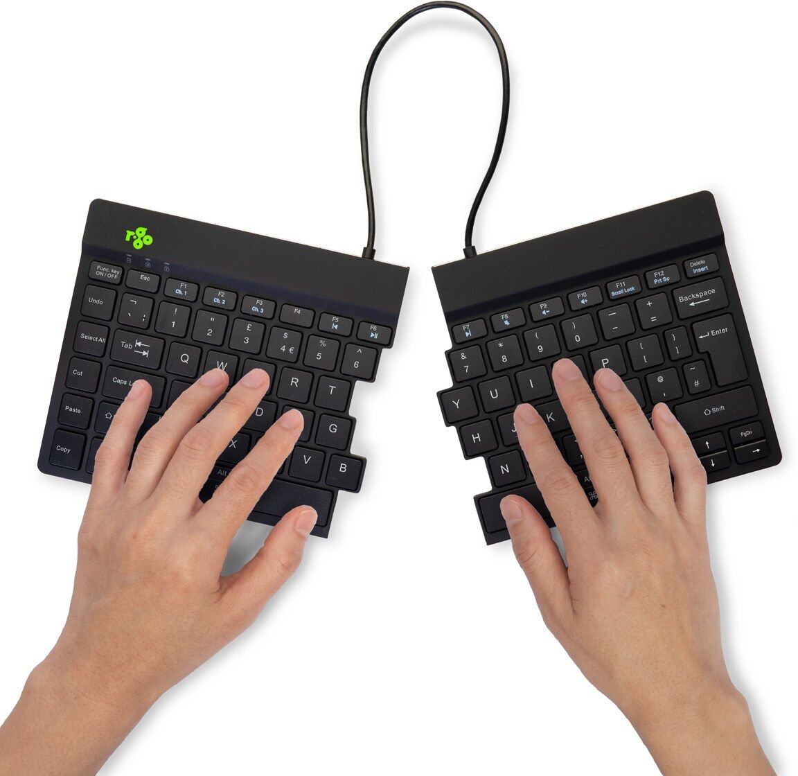 R-Go Tools R-Go Split Break Ergonomic Split Keyboard, QWERTY UK, Bluetooth, Black
