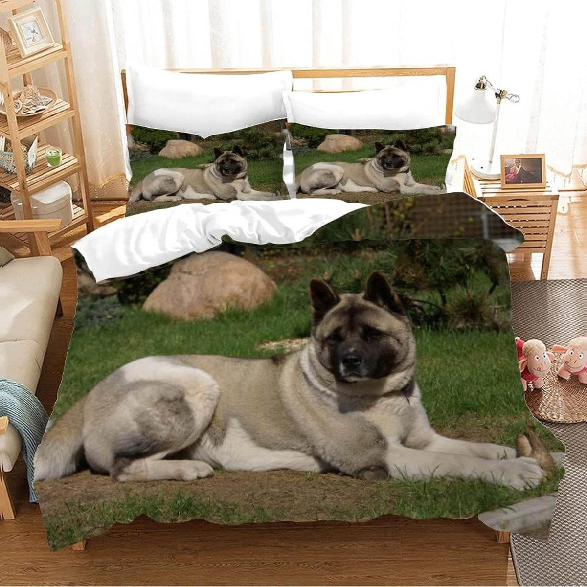 Dekbedovertrek Set American Akita - Zachte Microvezel - 220 x 200 cm