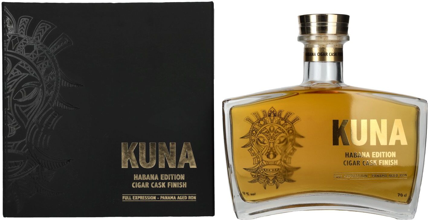 Kuna Ron Kuna Panama Aged Ron Habana Edition Cigar Cask Finish 42% Vol. 0,7l in Geschenkbox