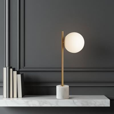 Value Selection Modern Marble Globe Table Lamp With Frosted Glass Shade Modern Marble Globe Table Lamp With Frosted Glass Shade