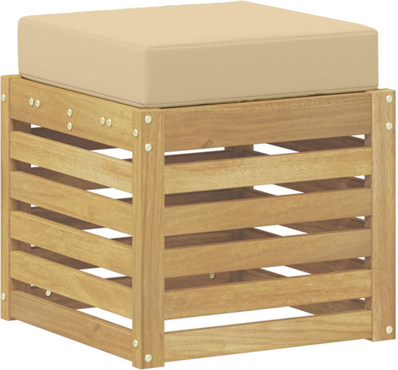 vidaXL Banc de Jardin Bois d'Acacia Massif Blanchi 43 x 43 x 45 cm