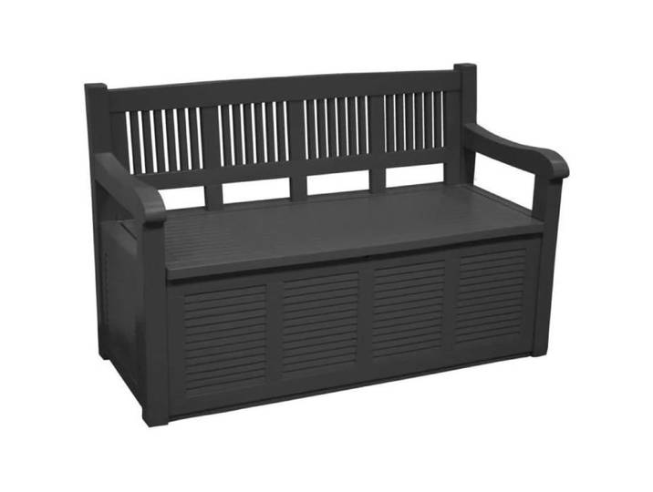 Banc de jardin avec coffre de rangement bois capacité 265 l extérieur