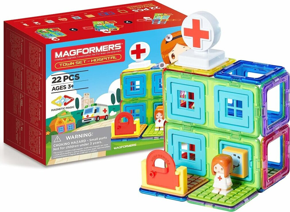 Magformers Stadsziekenhuis bouwset, 22 stuks