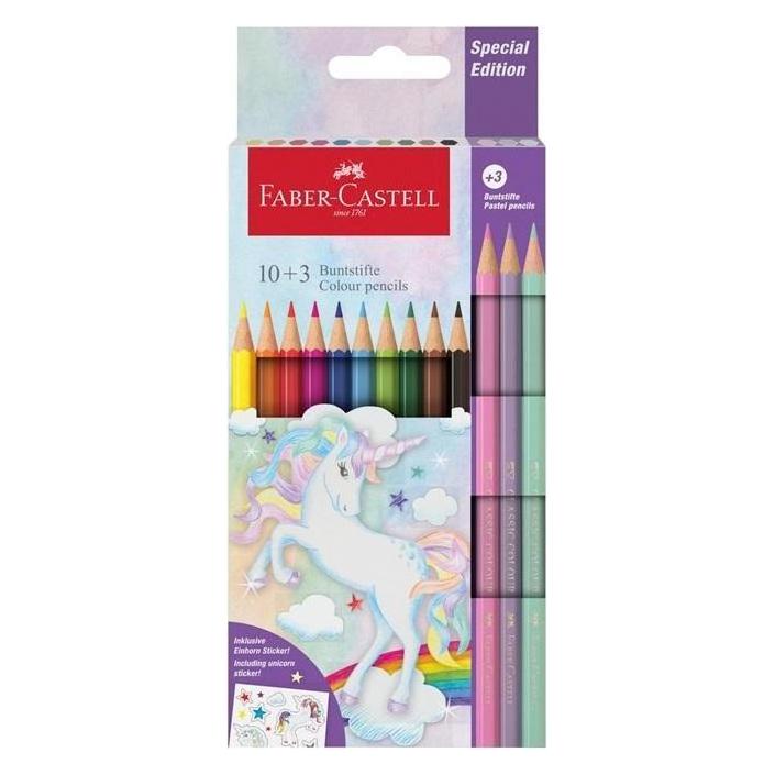 Faber-Castell Einhorn Sechseck Buntstifte 10+3 Farben (13x) (52741401)