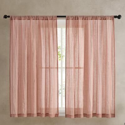 French Connection Charter Crushed Rod Pocket Window Curtain Pair