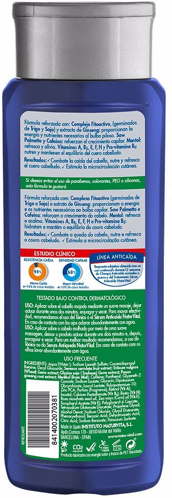 Naturvital Champú Anticaída refrescante 300 ml