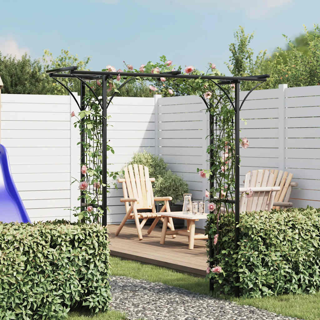 vidaXL Arco de jardín 200x52x204 cm Negro
