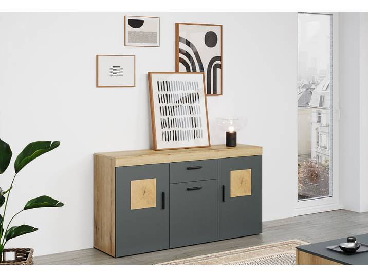 Enfilade 160 x 86 x 42cm Marron/Gris