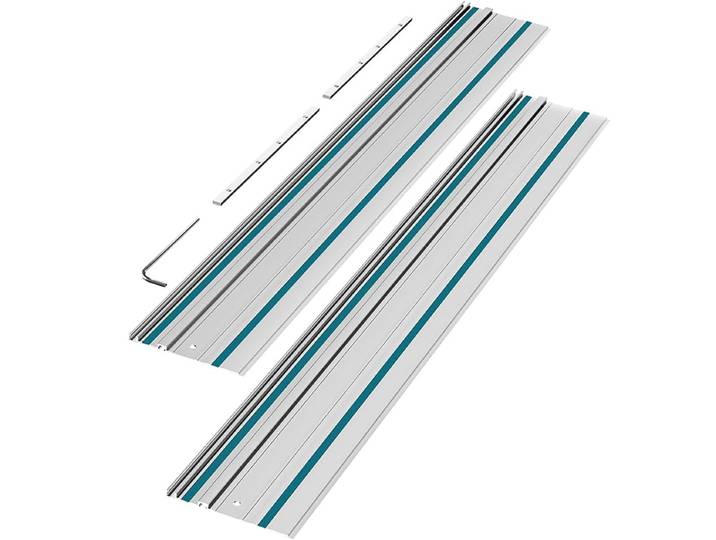 1 ensemble de rails de guidage pour scie à ruban 80+80cm, rails extrudés en aluminium pour scie circulaire, coupes droites, outils de bricolage pour le travail du bois