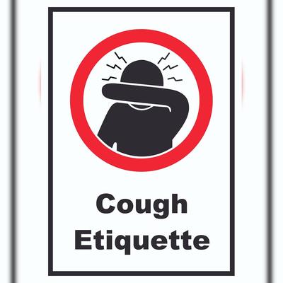 HB-Druck Cough Etiquette Symbol und Text Schild A4 (210x297mm)