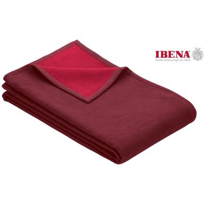Wohndecke IBENA "Cotton Pur", rot (dunkelrot, rot), B:140cm L:200cm, Baumwolle, Wohndecken, Wohndecke, in trendigen Farben