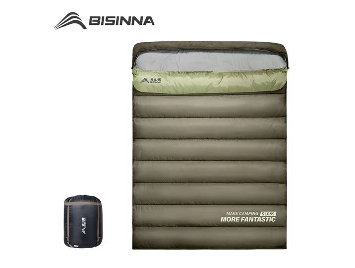 Sac de couchage de camping BISINNA pour 2 personnes, sac de couchage d'hiver portable pour le camping en plein air, les voyages et la randonnée