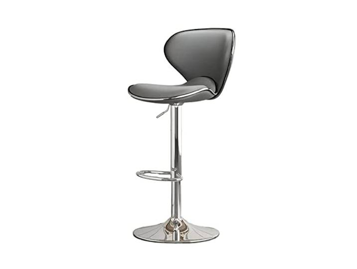 Barstühle Barhocker, Rückenlehne, höhenverstellbar (61–81 cm)(Grigio)
