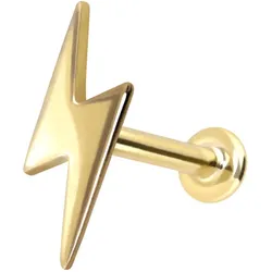 14 Karat Gold Labret mit Innengewinde BLITZ