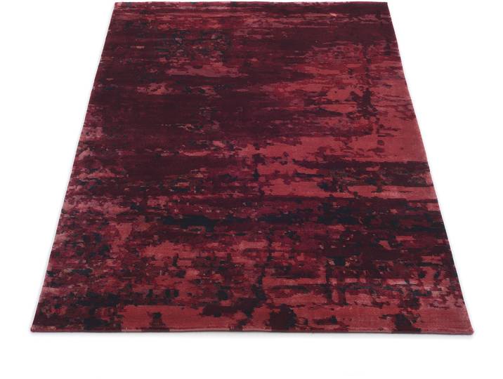 Teppich MUSTERRING ANGELES PILANO , rot (dunkelrot), B:170cm H:10mm L:240cm, Viskose, Teppiche, Teppich, exlcusive MUSTERRING DELUXE COLLECTION, Bambus-Viskose feine Knüpfung