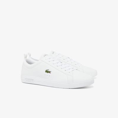 Sneaker LACOSTE "COURT SNEAKERS", Herren, Gr. 44, atmungsaktiv, weiß (weiß, gloss, log, marzipan, java blau), Leder, Synthetik, Schuhe Sneaker