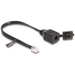 Delock Telefon (analog) Anschlusskabel [1x RJ12-Stecker - 1x RJ12] 20 cm Schwarz 88009