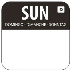 Vogue Selbstauflösende Lebensmittelrotationsetiketten Sonntag