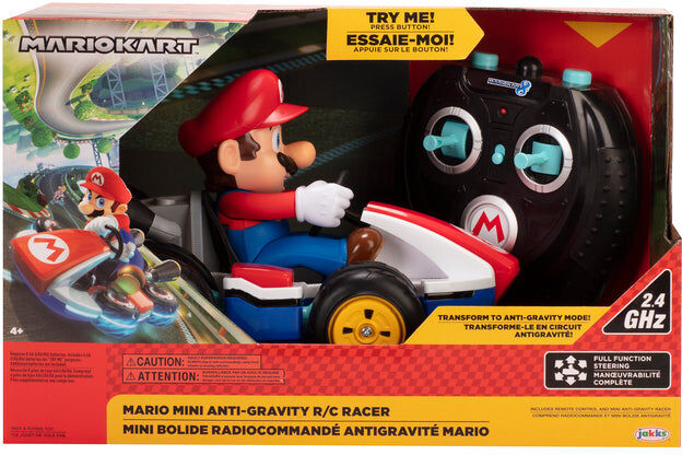 Mario Kart Mario Mini Anti-Gravity RC Racer for Kids - 2.4 GHz Radio-Control Operation - Ages 4 and Up - JAKKS Pacific