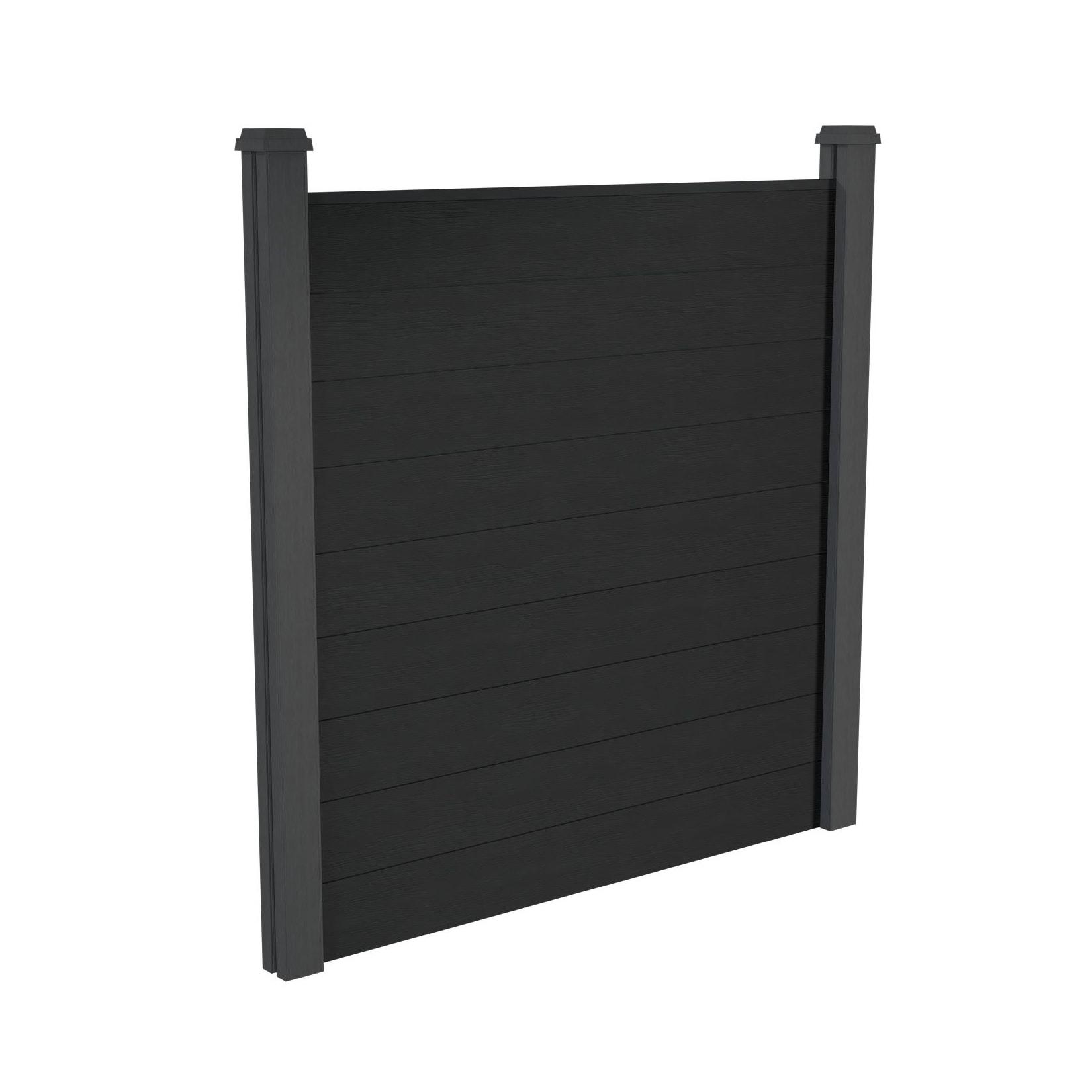 JUSKYS® WPC Sichtschutzzaun 1er Set - 1x Element + 2x Pfosten & Zubehör, Gartenset WPC- & Stahlkonstruktion, Anthrazit / Grau