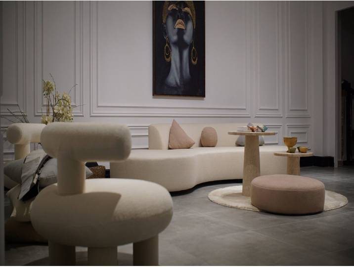 JVmoebel Polstergarnitur Beige Textilsofa mit Designer Sesseln im modernen Stil, (3-tlg)
