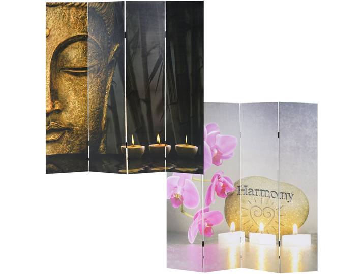 Foto-Paravent Buddha, Paravent Raumteiler Trennwand 180x160 cm